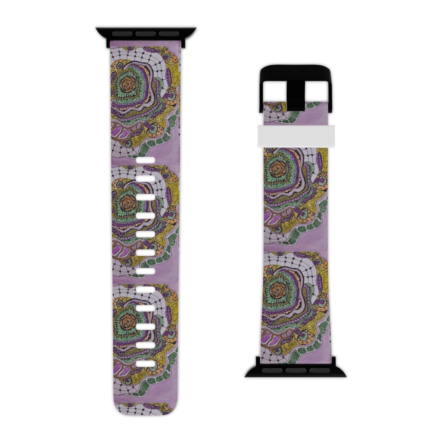 Watch Band for Apple Watch - Zen Floral Bliss - Colorful Zentangle Artwork Design