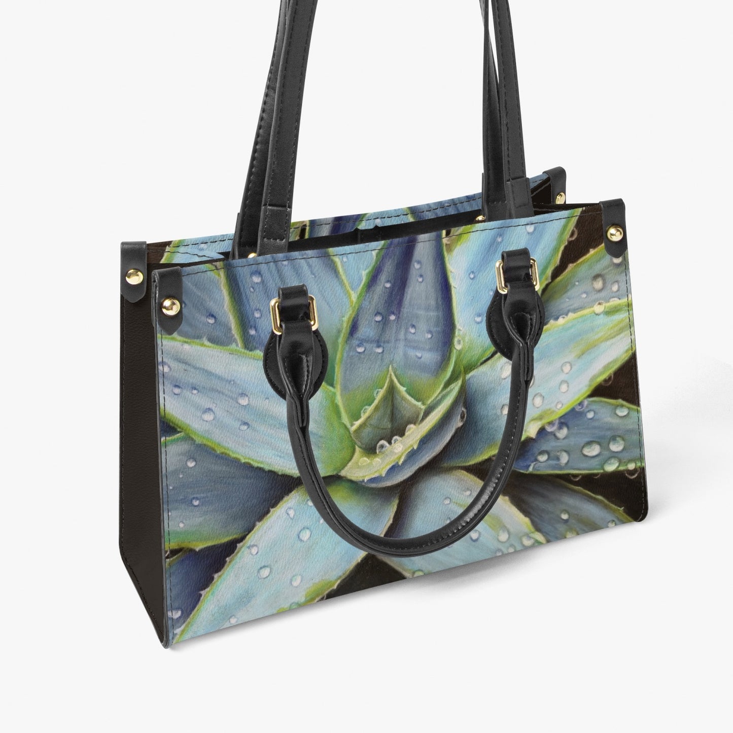 Faux Leather Purse - Desert Jewel, Agave Plant Artwork Pocket Book, Artistic Bag with Shoulder Strap