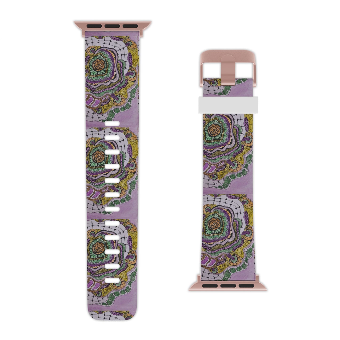 Watch Band for Apple Watch - Zen Floral Bliss - Colorful Zentangle Artwork Design