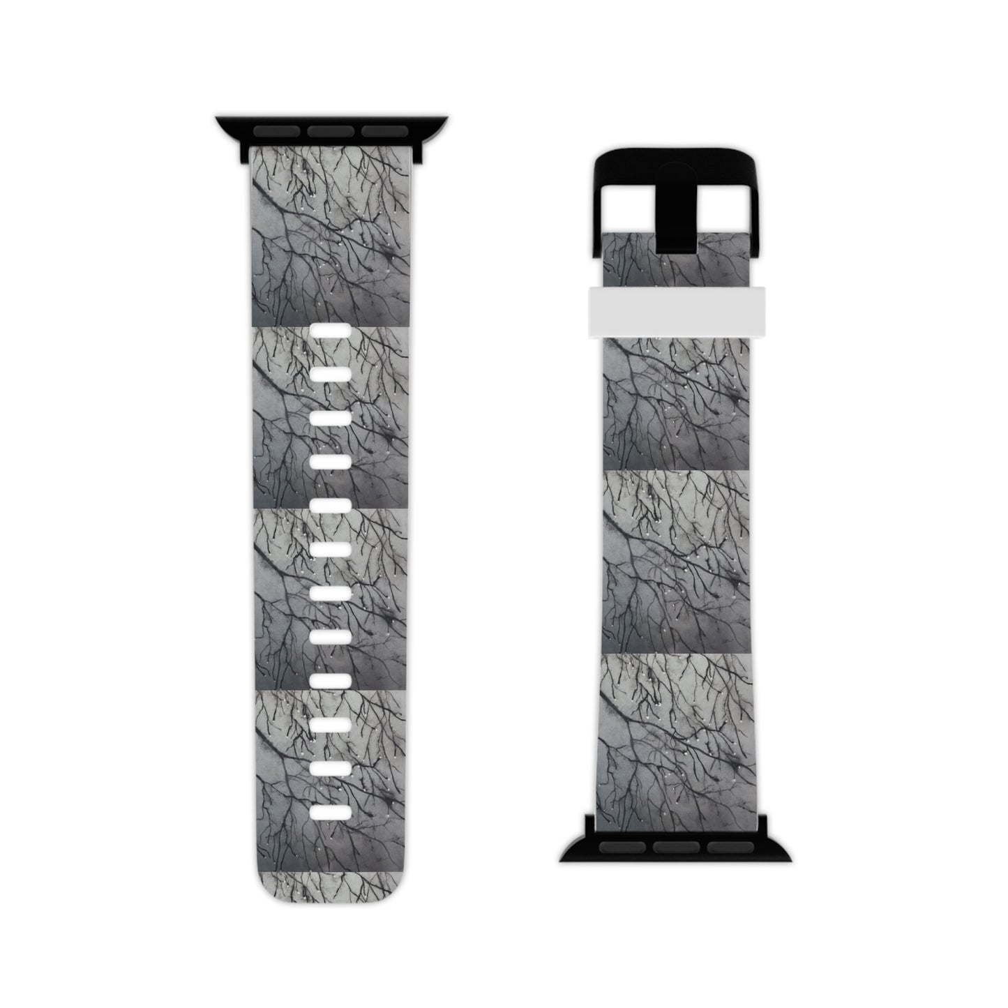 Tranquil Dawn Misty Morning - Serene Tree Branches with Dew Drops Design Watch Band for Apple Watch