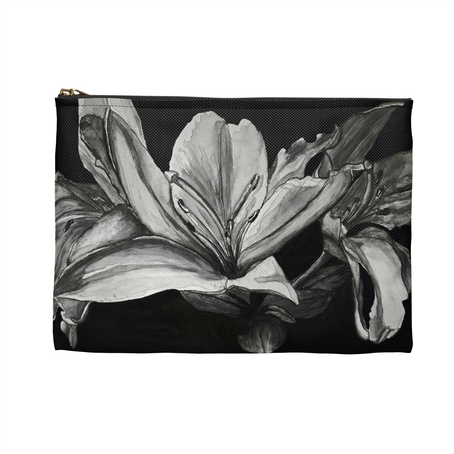 Floral Elegance: Lily Artwork Design Accessory Pouch