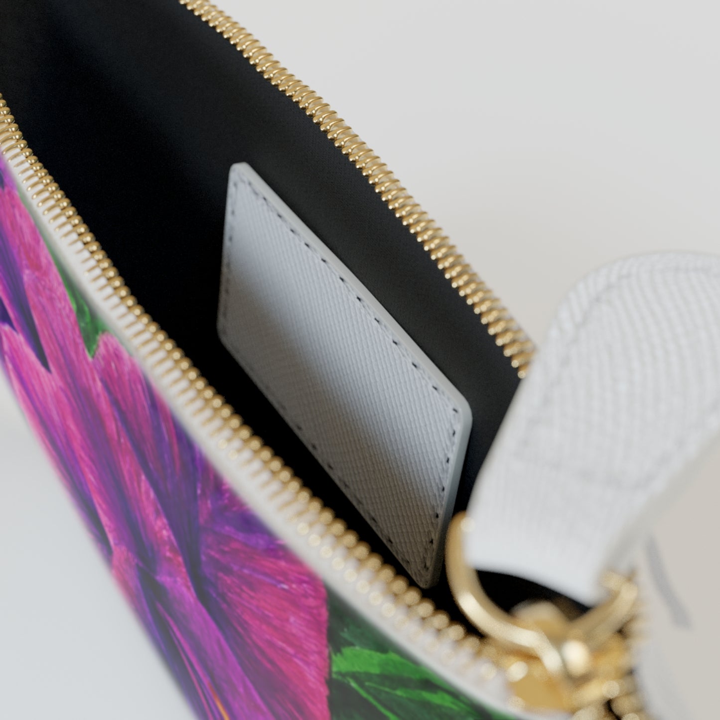 Mini Clutch Bag - Royal Reverie: Purple Gladiola, Floral Artwork Design