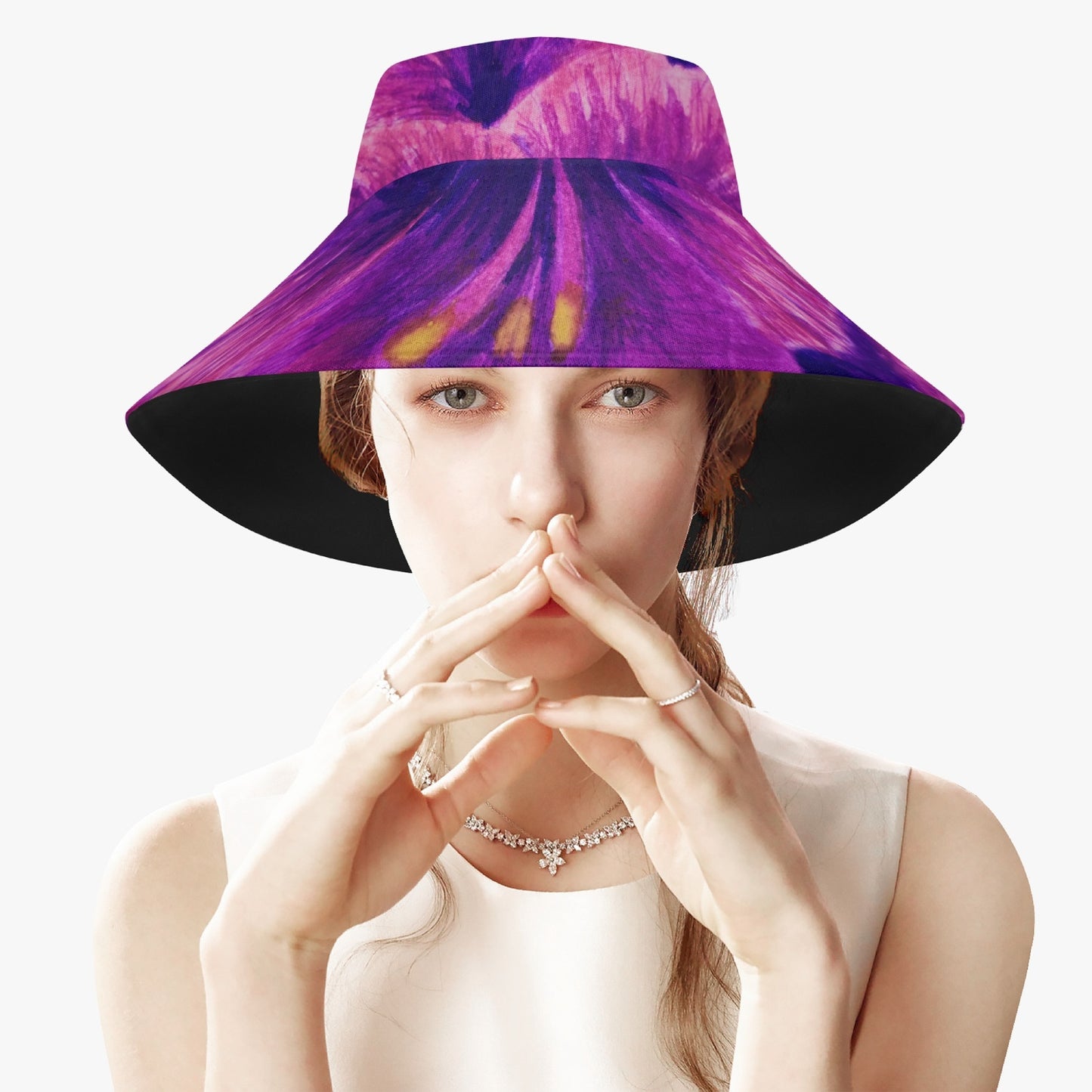 Boonie Hat - Royal Reverie - Purple Gladiola - Colorful Floral Artwork Dessign