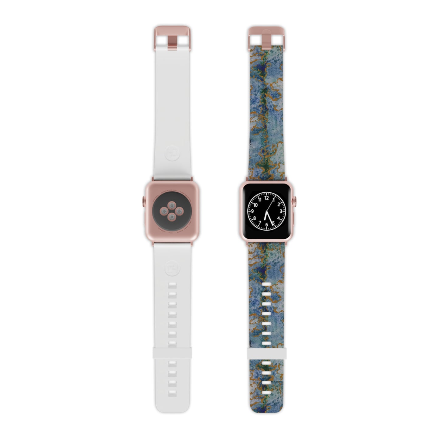 Apple Watch Band - Celestial Dreamscape - Abstract Watercolor, Blue, Green, and Gold Watch Strap