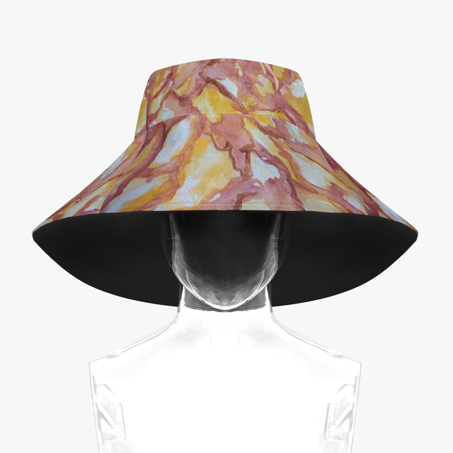 Floppy Beach Hat - Sunset Veil - Colorful Artwork Design