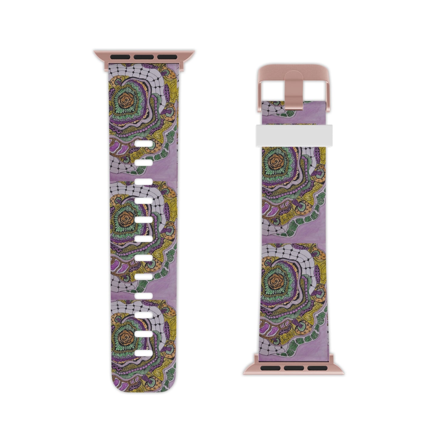 Watch Band for Apple Watch - Zen Floral Bliss - Colorful Zentangle Artwork Design