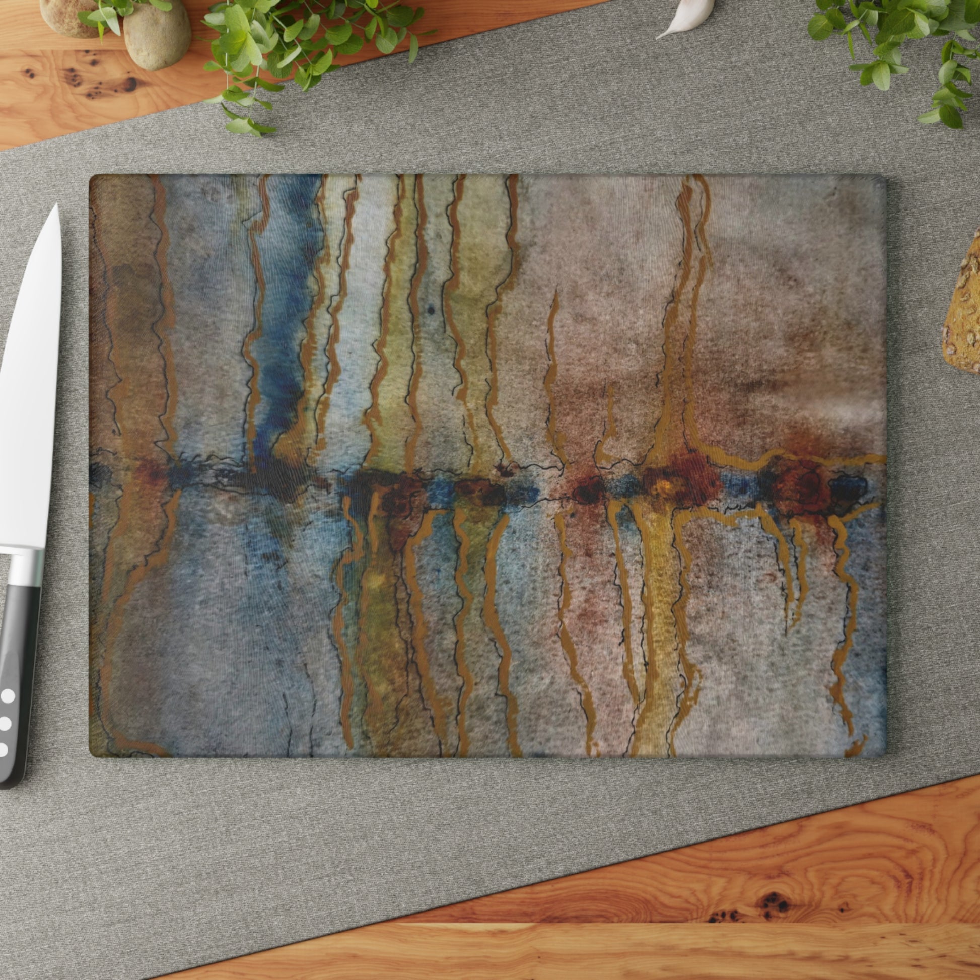 Glass Cutting Board - Twilight Reflections - Unique Abstract Artwork - Kitchen Decor & Gift