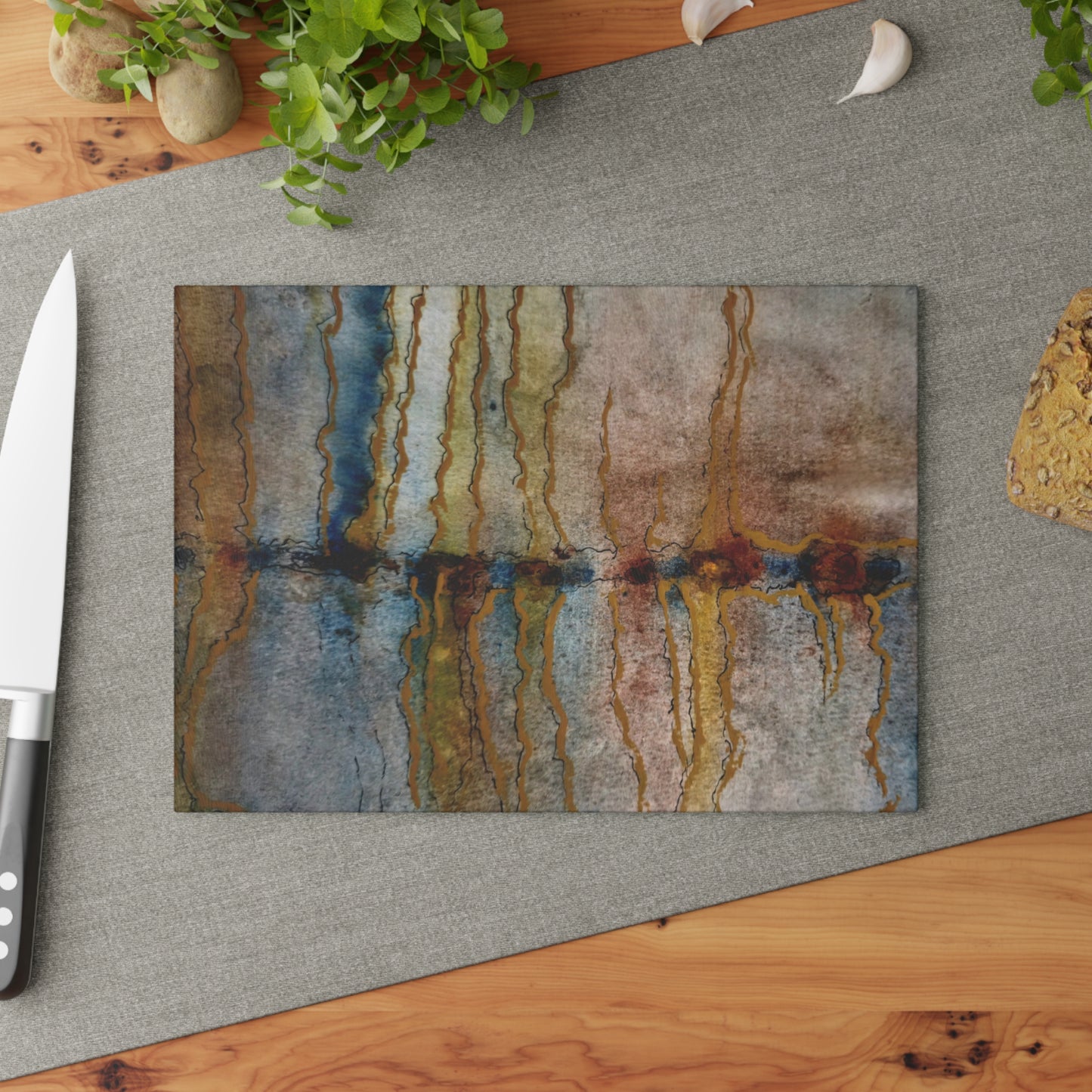 Glass Cutting Board - Twilight Reflections - Unique Abstract Artwork - Kitchen Decor & Gift