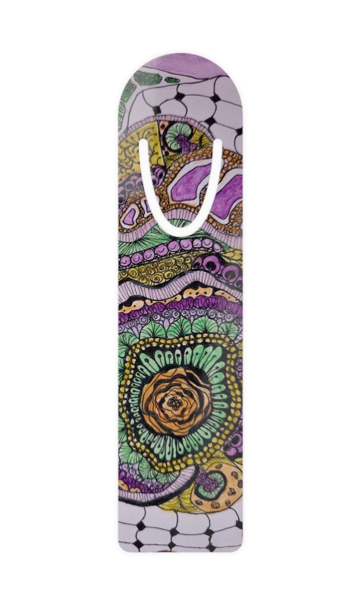 Zen Floral Bliss: Zentangle Artwork Bookmark metal