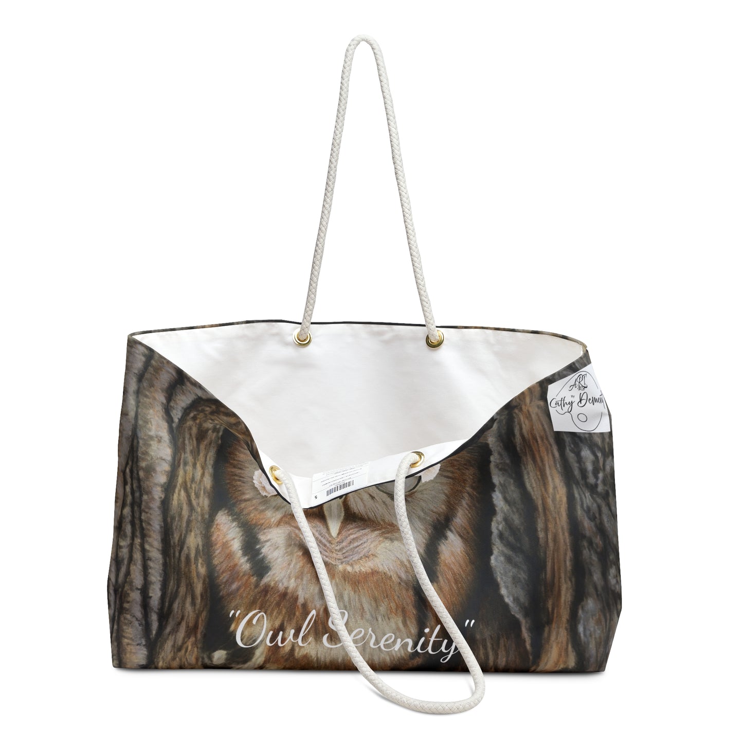 Owl Serenity: Owl in Tree Artwork Design Weekender Bag Tote