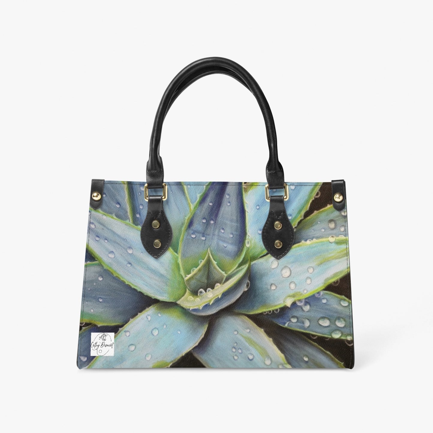 Faux Leather Purse - Desert Jewel, Agave Plant Artwork Pocket Book, Artistic Bag with Shoulder Strap