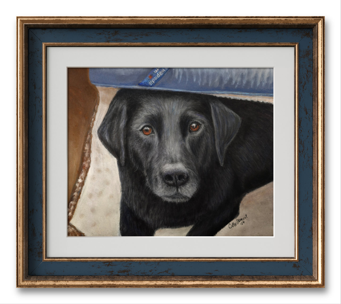 Original Artwork Pet Portrait (sold): Black Lab Mix Pastel Painting