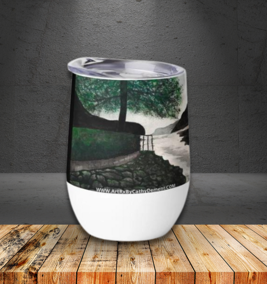 Norwegian Dream: Captivating Fjord Landscape Design Wine Tumbler