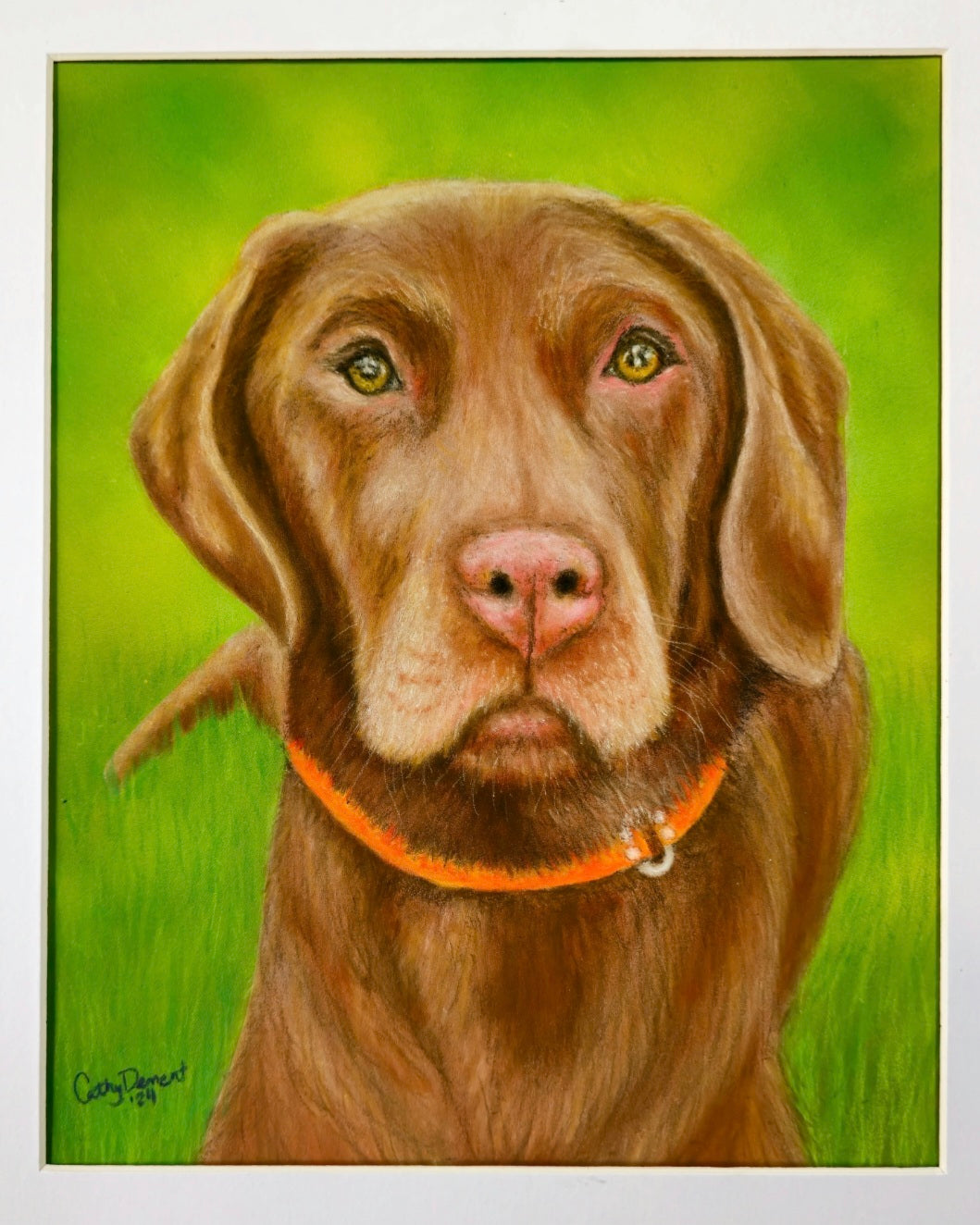 Original Artwork Pet Portrait (sold): Chocolate Lab Dog Pastel Painting