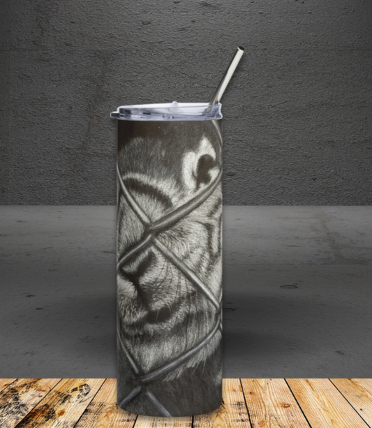 Grass is Greener: Black and White Rabbit Stainless Steel Tumbler