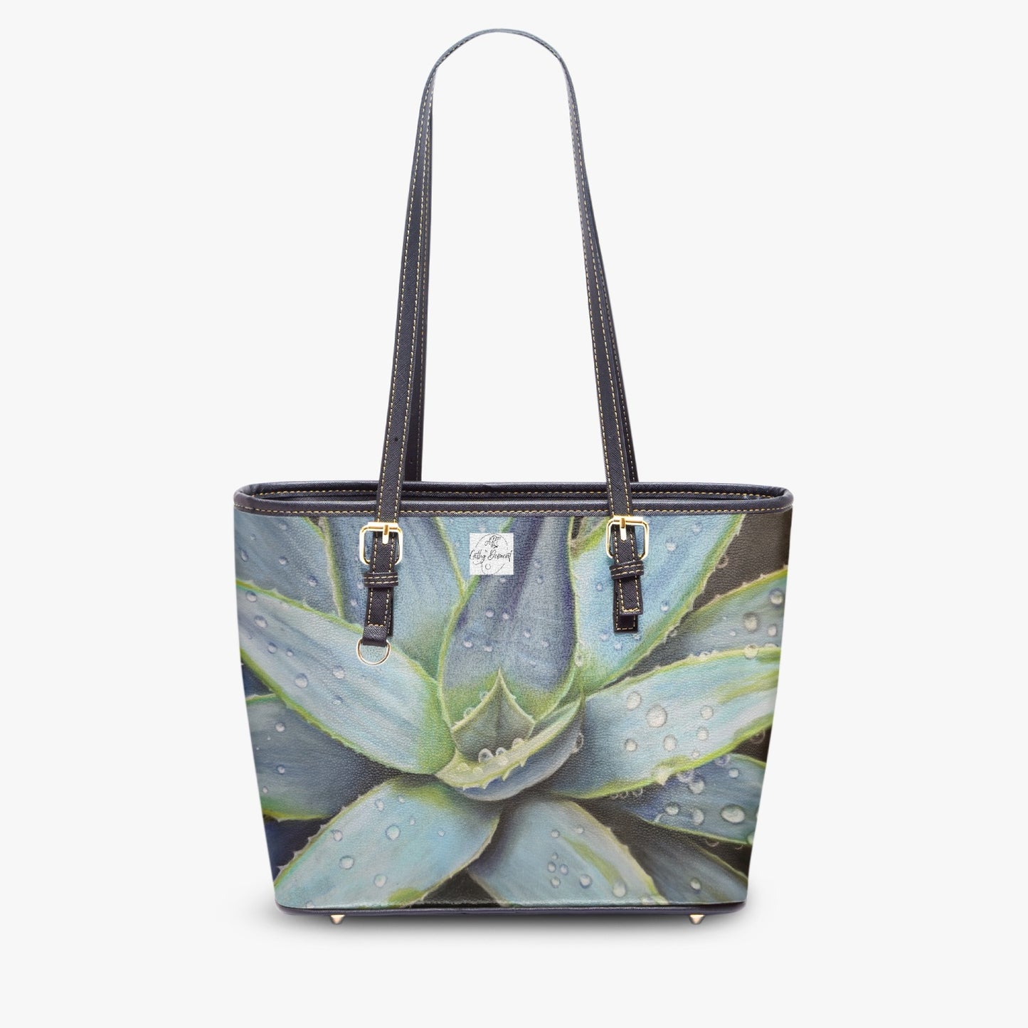 Faux Leather Shoulder Bag - Desert Jewel, Vibrant Agave Plant Artwork, Purse by Cathy Dement