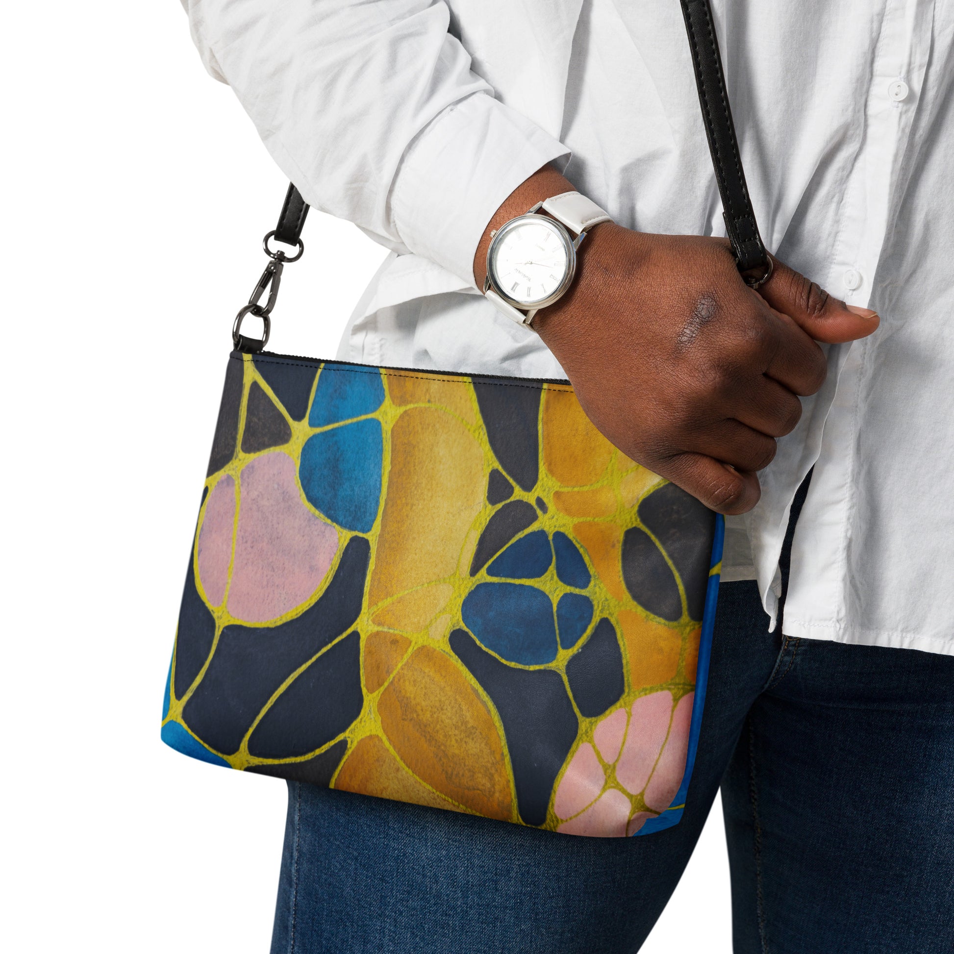 Crossbody Bag, Artwork Purse - Dusk - Vibrant Abstract Artwork Design by Cathy Dement