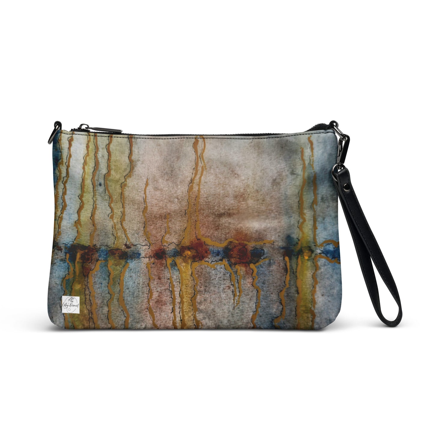 Crossbody Bag, Artwork Purse - Twilight Reflections, Abstract Sunset Artwork by Cathy Dement, Faux Leather, Interchangeable Wrist Strap