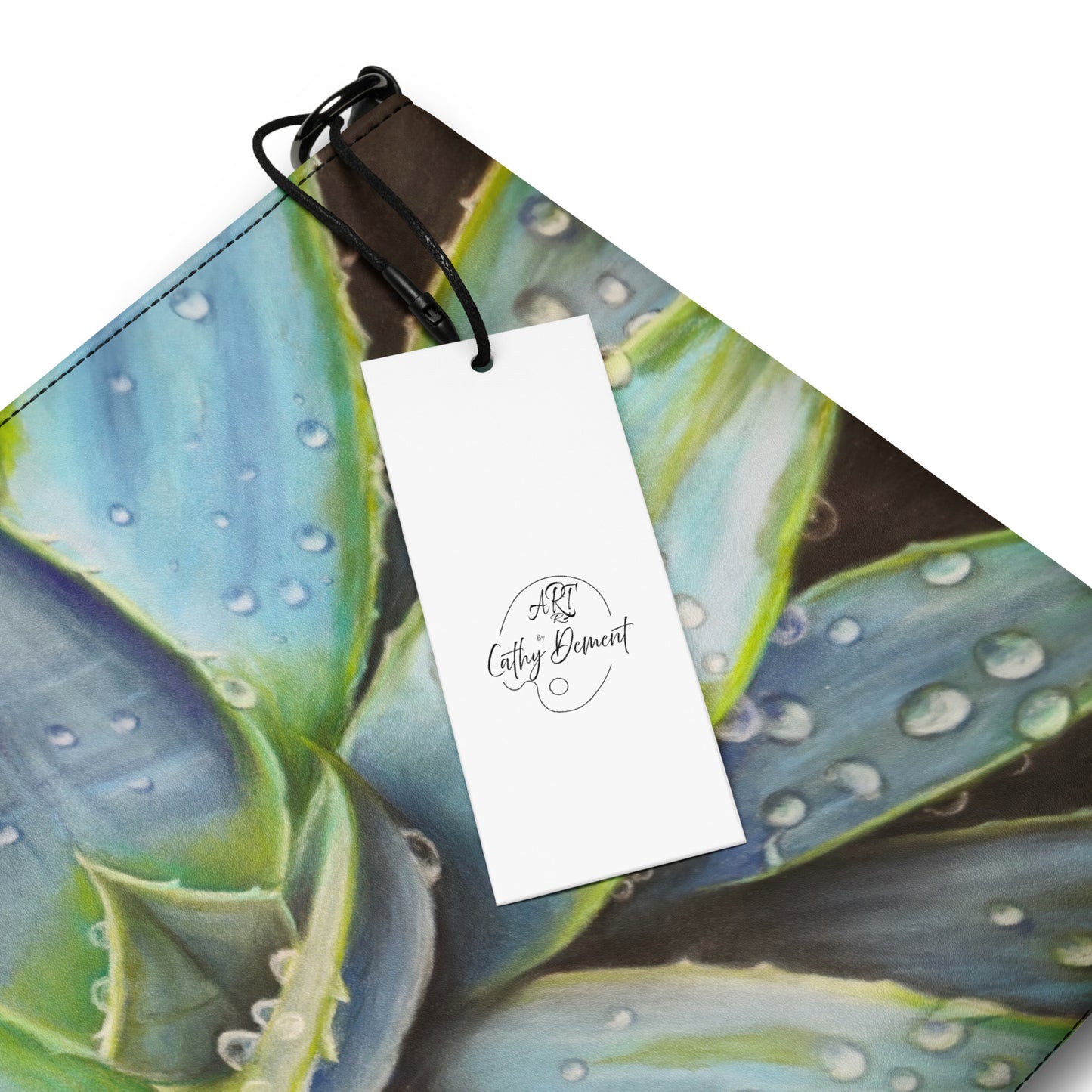 Crossbody Bag - Desert Jewel, Vibrant Agave Plant with Dew Drops, Artwork by Cathy Dement, Interchangeable Wrist Strap