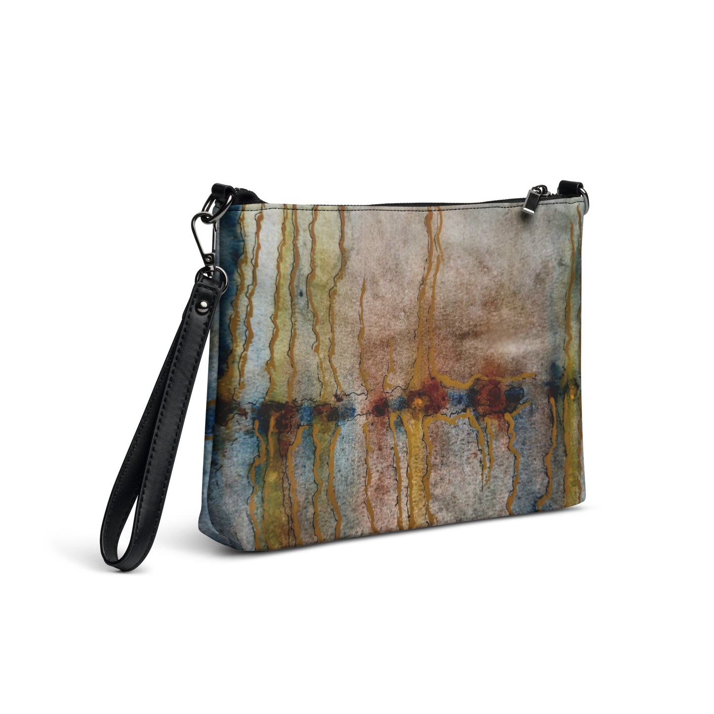 Crossbody Bag, Artwork Purse - Twilight Reflections, Abstract Sunset Artwork by Cathy Dement, Faux Leather, Interchangeable Wrist Strap