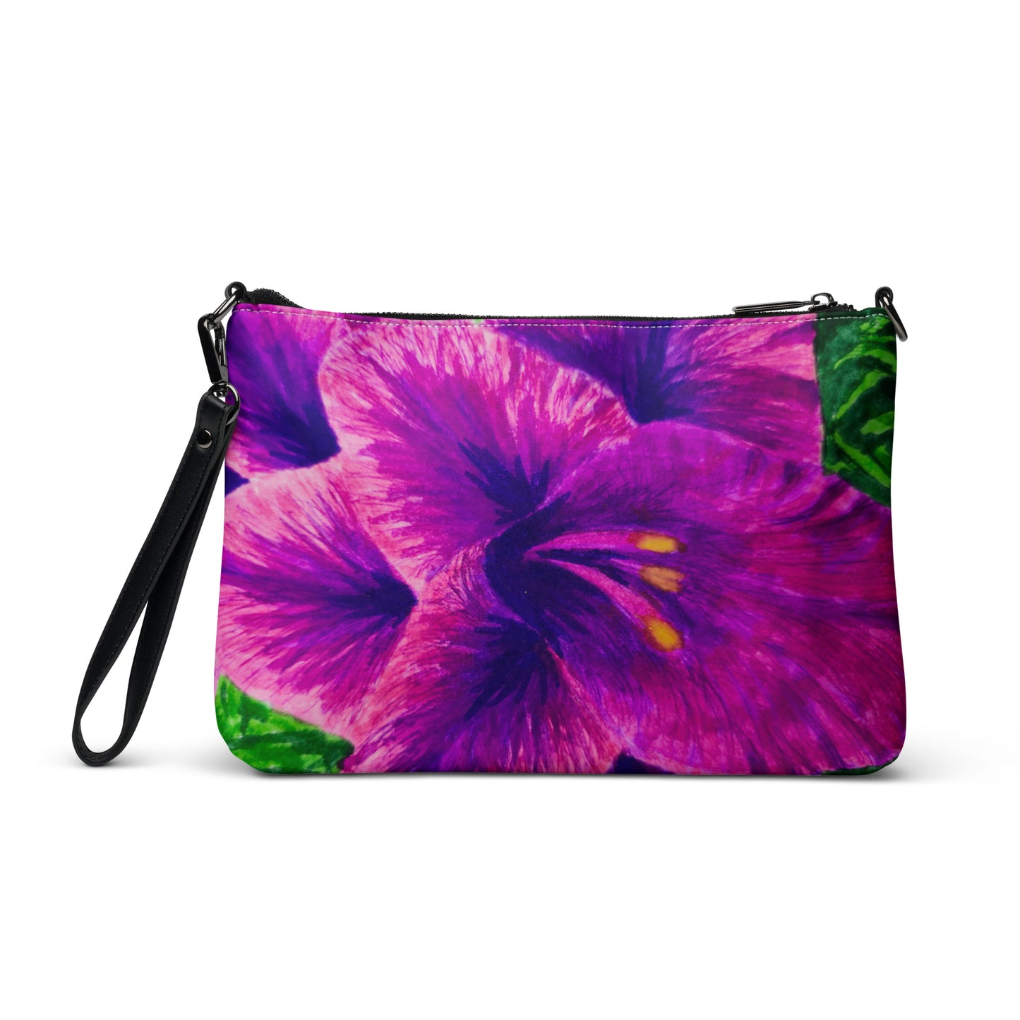 Crossbody Bag - Royal Reverie: Purple Gladiola - Floral Artwork Purse, Clutch with Interchangeable Wrist Strap