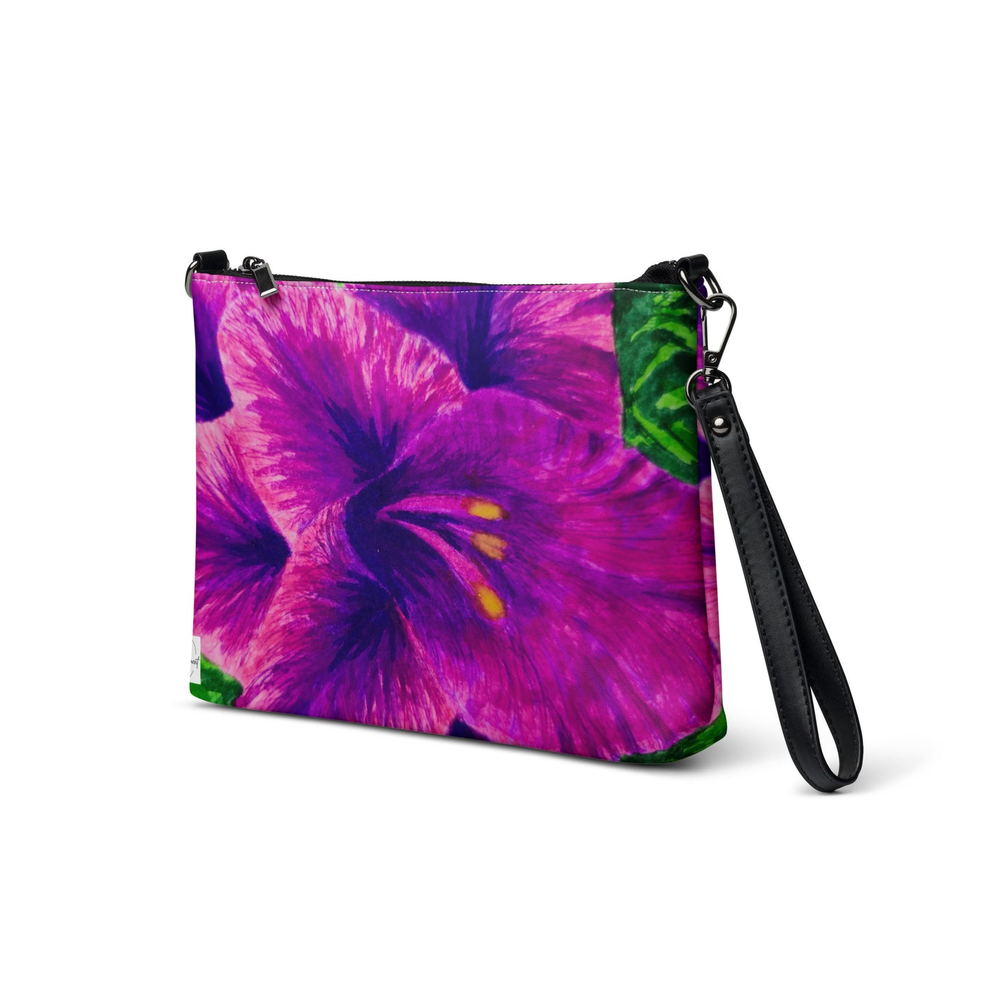 Crossbody Bag - Royal Reverie: Purple Gladiola - Floral Artwork Purse, Clutch with Interchangeable Wrist Strap