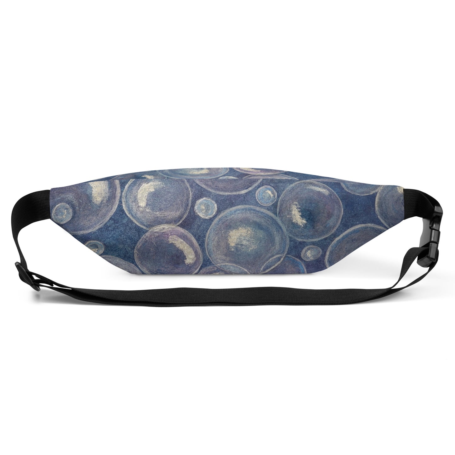 Fanny Pack Waist Bag - Tranquil Reflections: Blue and White Reflective Bubbles