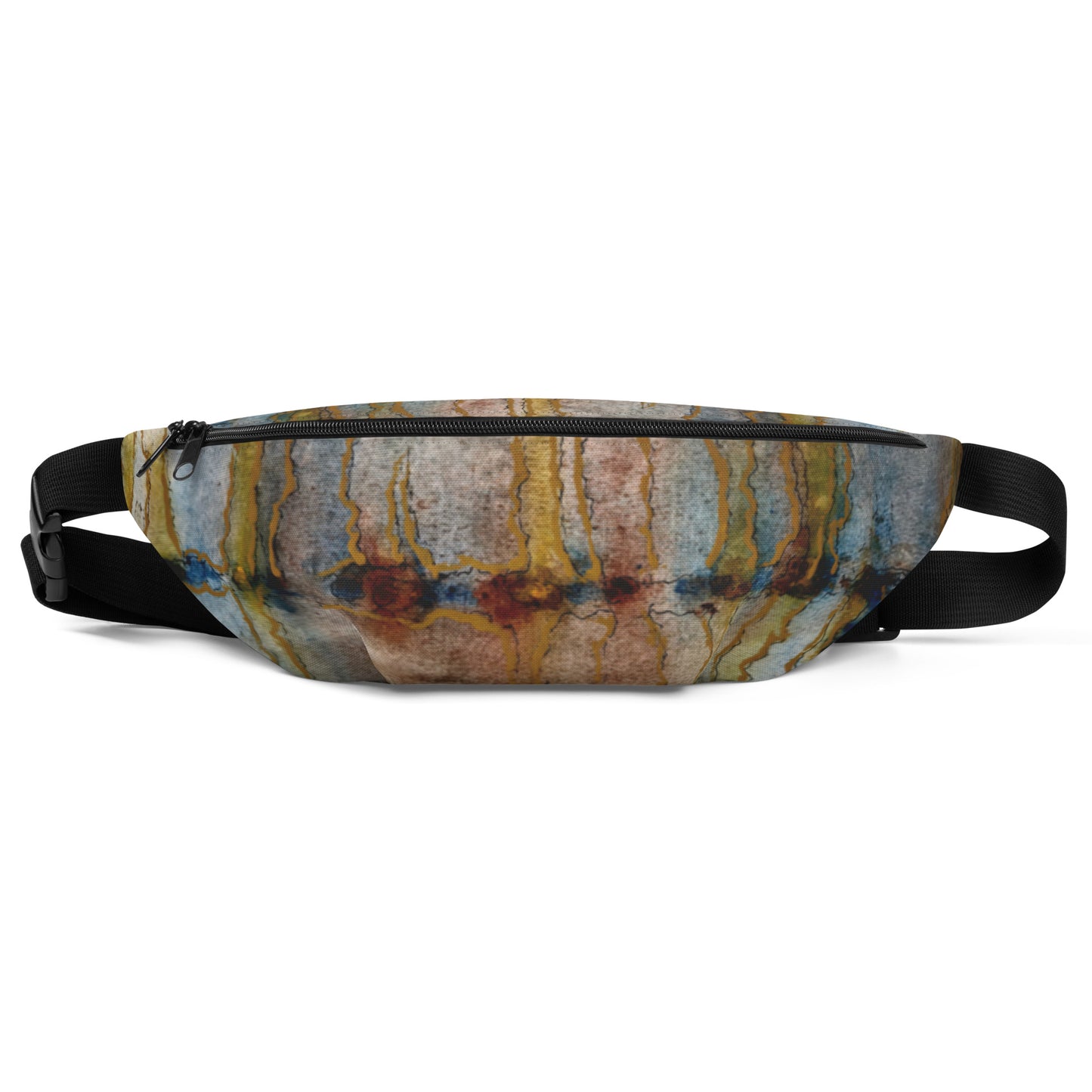 Twilight Reflections Fanny Pack - Abstract Sunset Watercolor Design, Adjustable Straps, Water-Resistant