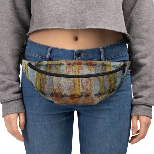 Twilight Reflections Fanny Pack - Abstract Sunset Watercolor Design, Adjustable Straps, Water-Resistant