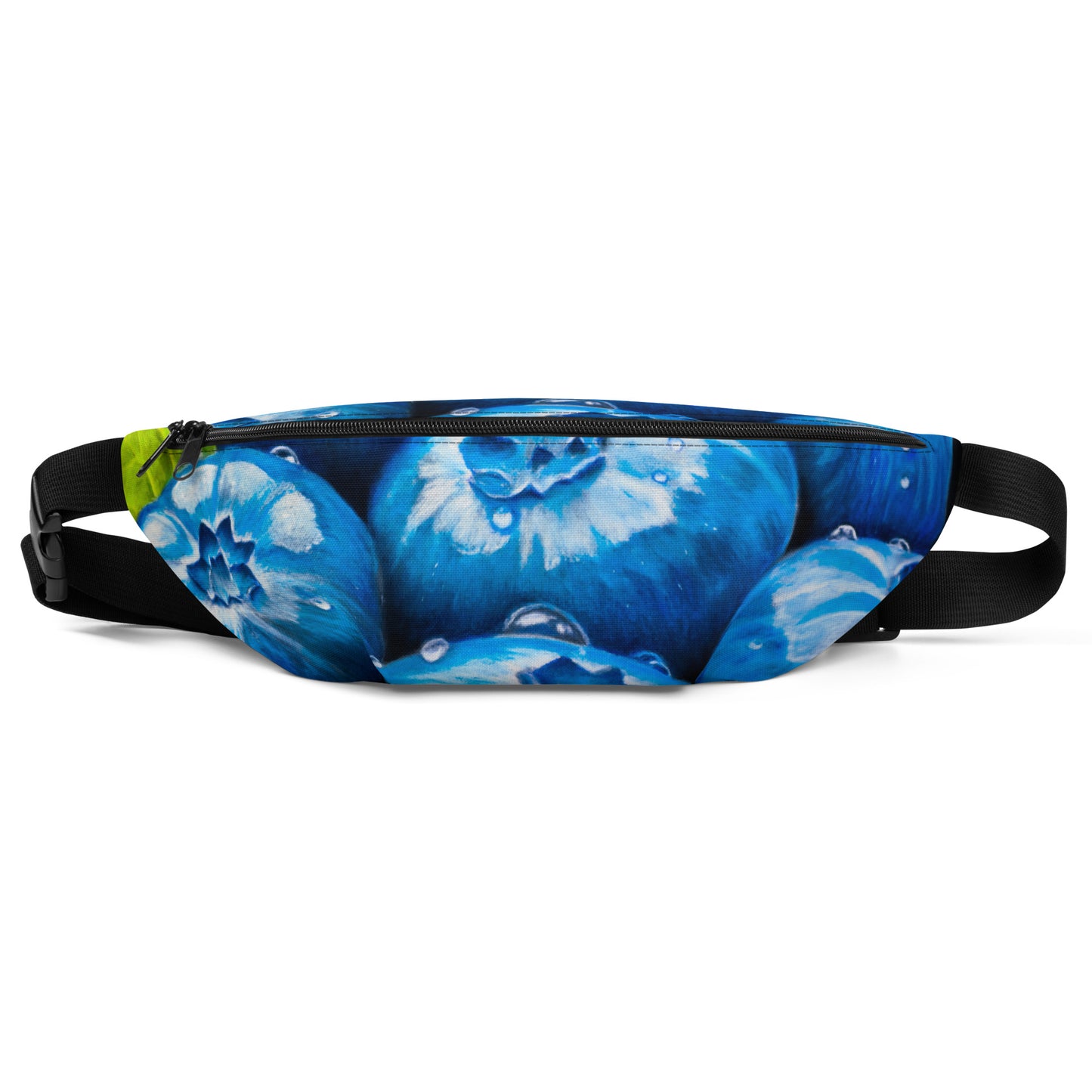 Berry Bliss Fanny Pack - Blueberries with Water Droplets, Waist Bag/Belt Bag, Artwork by Cathy Dement