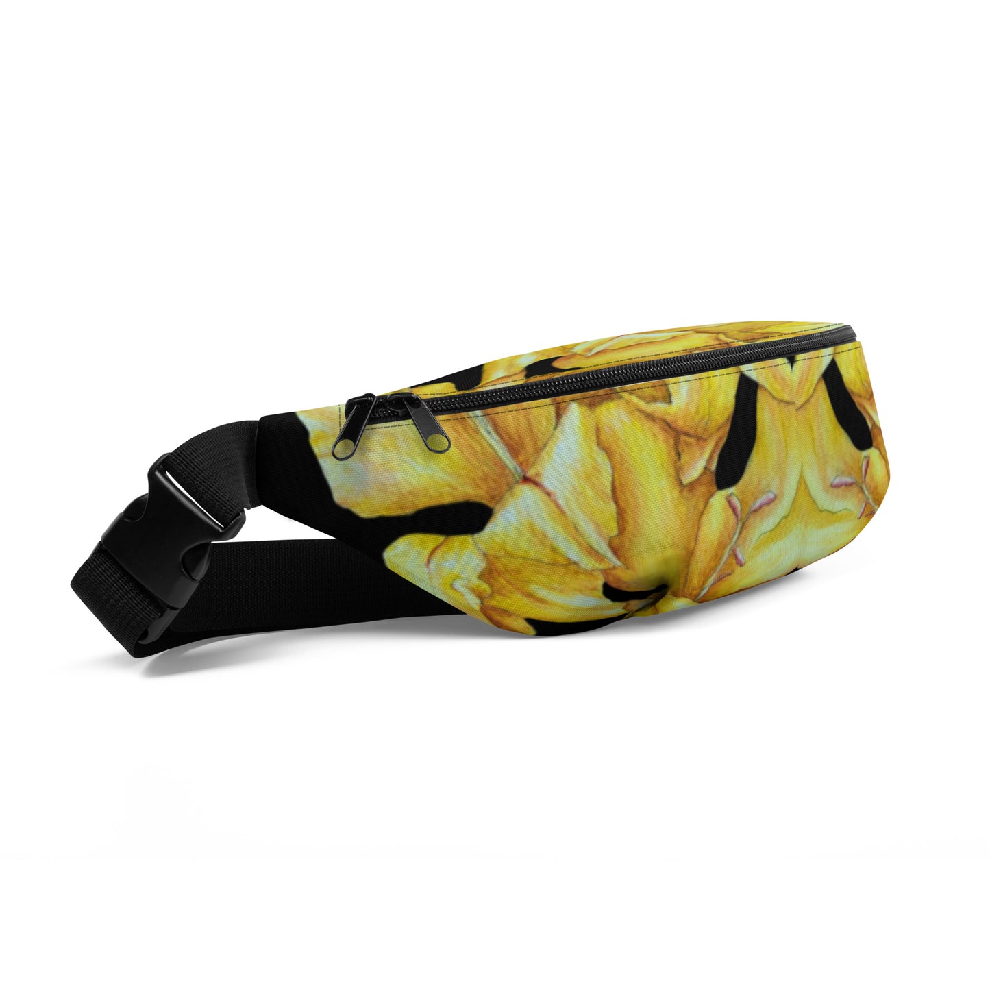 Fanny Pack - Sunny Blooms - Yellow Gladiola Floral Design by Cathy Dement, Adjustable Straps, Water-Resistant Belt Bag,