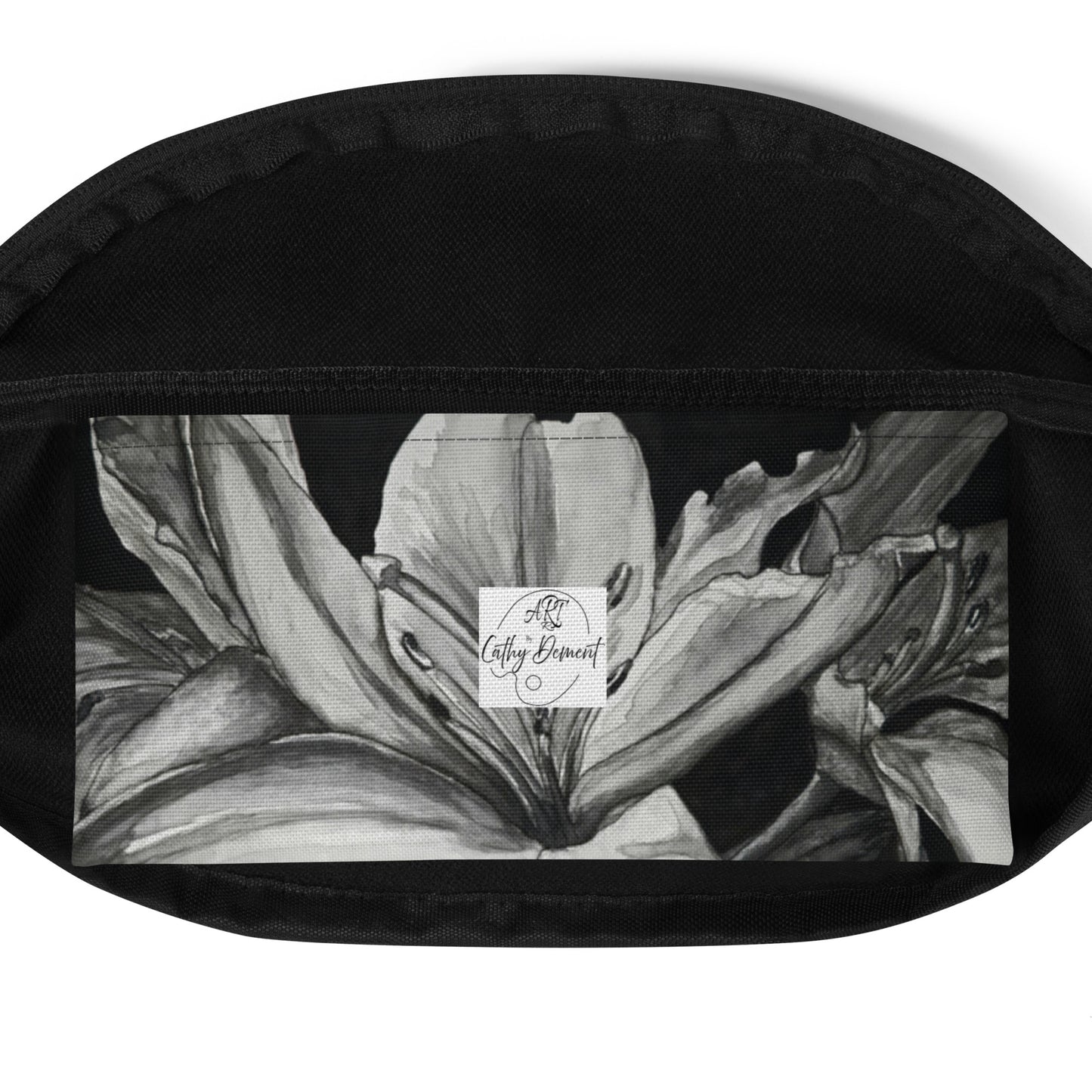 Floral Elegance Lily Artwork Fanny Pack - Water-Resistant Belt Bag, Adjustable Straps