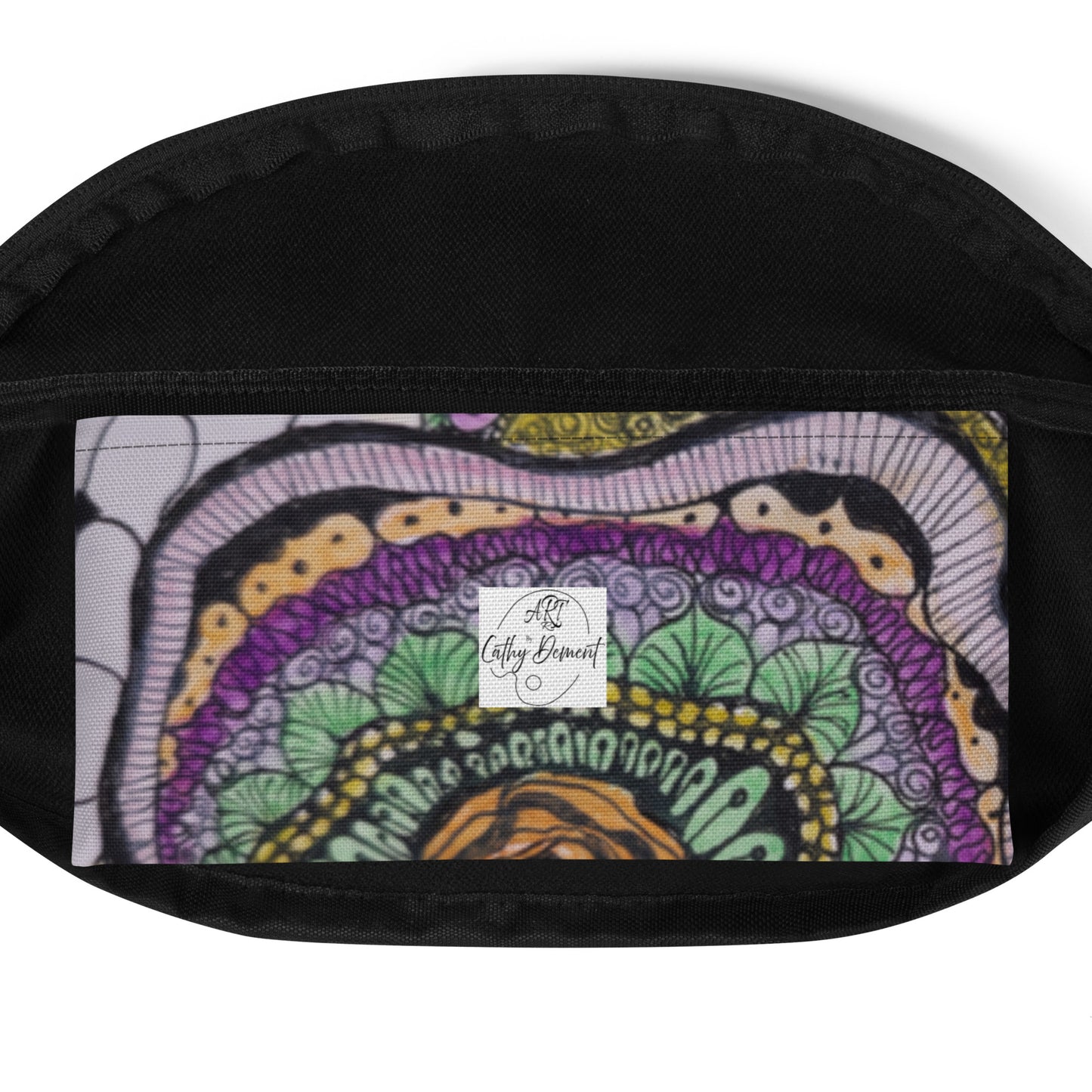 Fanny Pack - Zen Floral Bliss - Colorful Zentangle Artwork Design, Zentangle Design, Water-Resistant Belt Bag by Cathy Dement