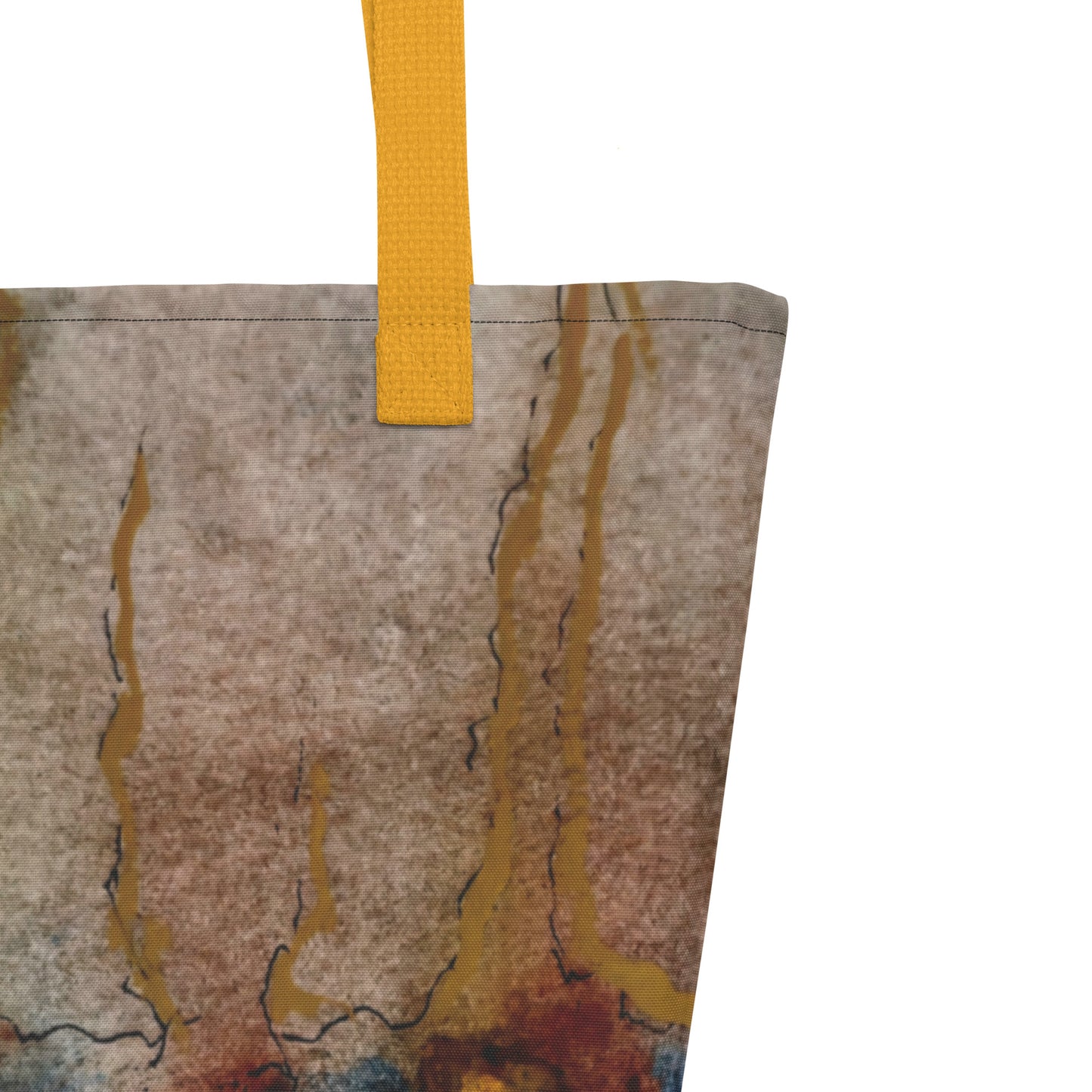 Twilight Reflections Large Tote Bag With Pocket: Abstract Sunset - Stylish Carryall Inspired by Dusk