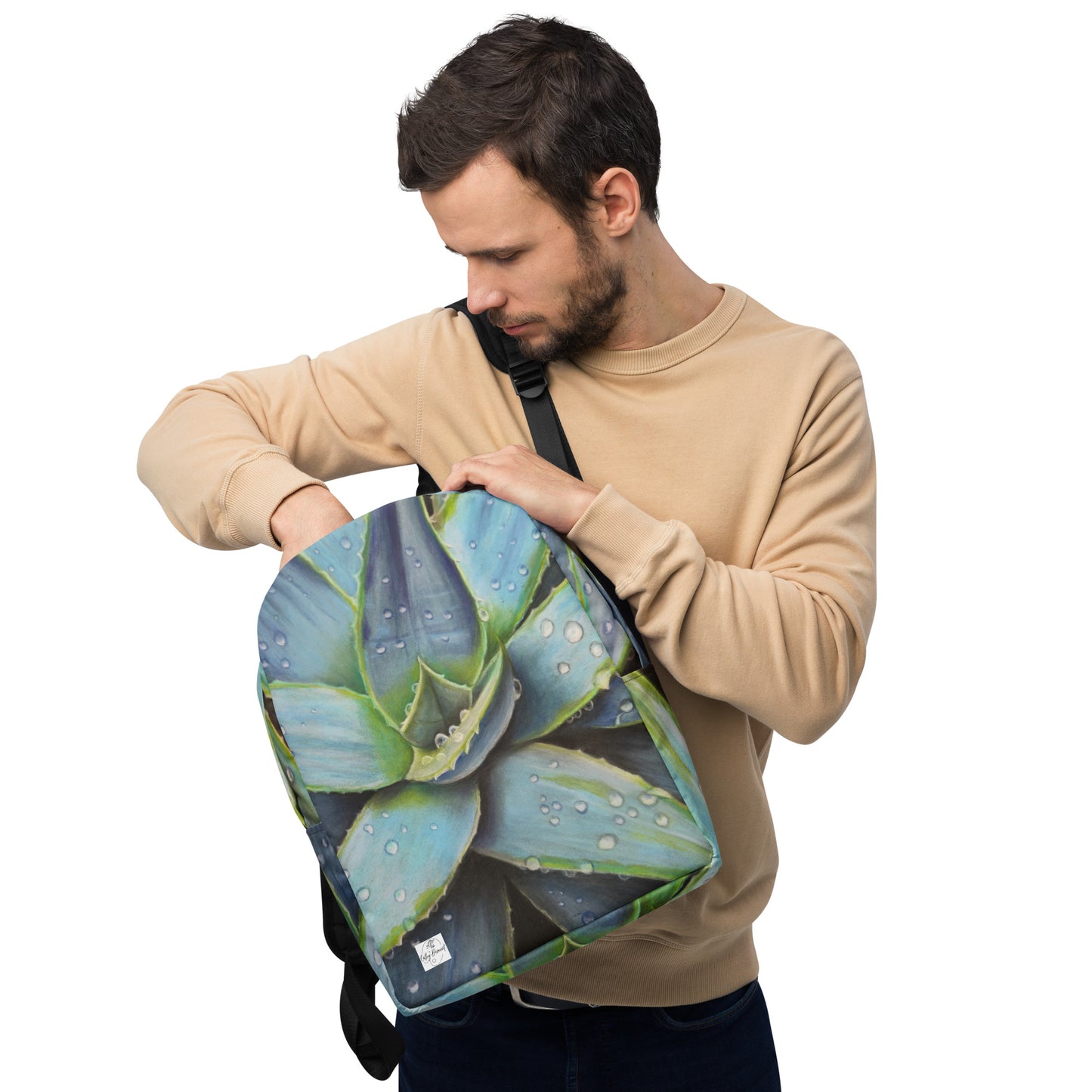 Backpack - Desert Jewel - Vibrant Agave Plant with Dew Drops Artwork by Cathy Dement