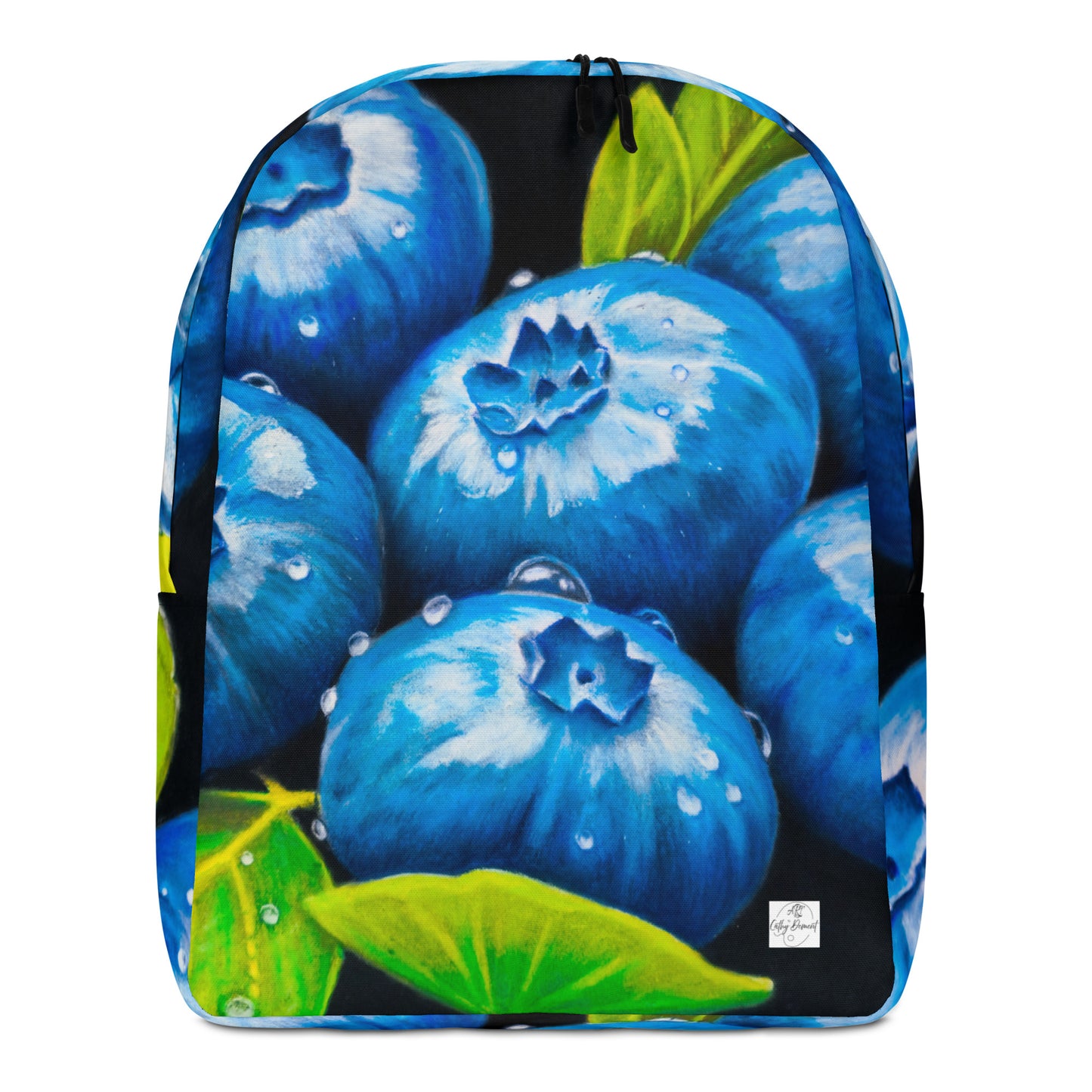 Minimalist Backpack - Blueberry Bliss - Berry Artwork by Cathy Dement, Wearable Art Bag