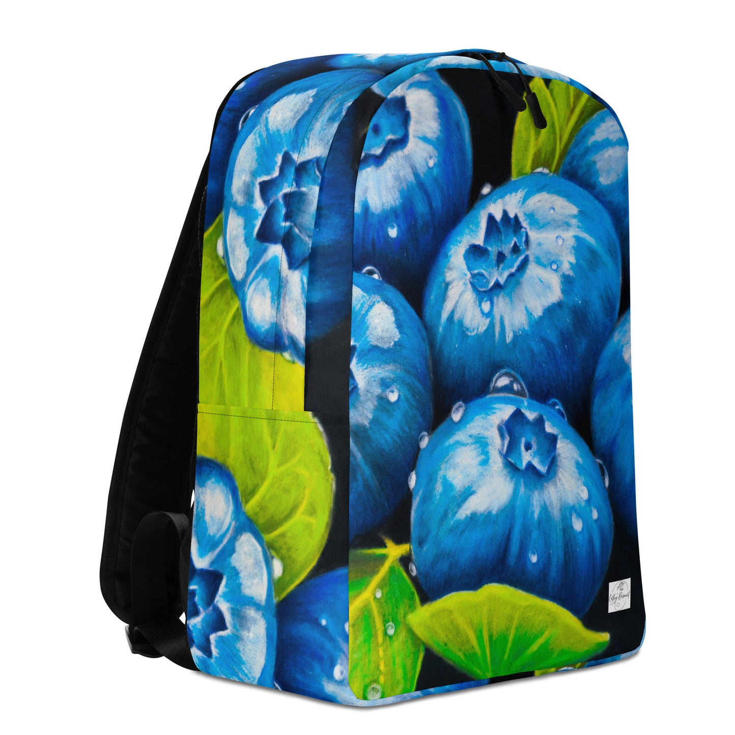 Minimalist Backpack - Blueberry Bliss - Berry Artwork by Cathy Dement, Wearable Art Bag