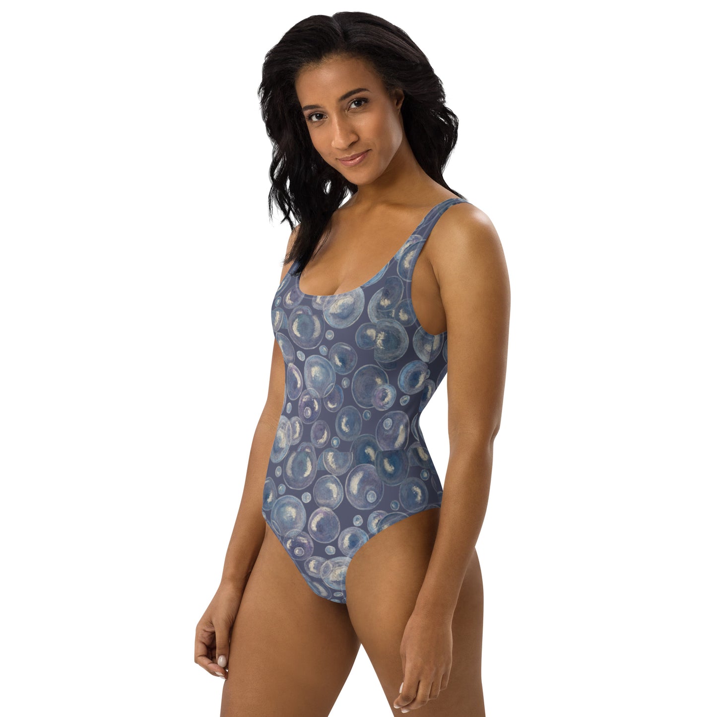 One-Piece Swimsuit - Tranquil Reflections - Colorful Abstract Bubble Artwork Design