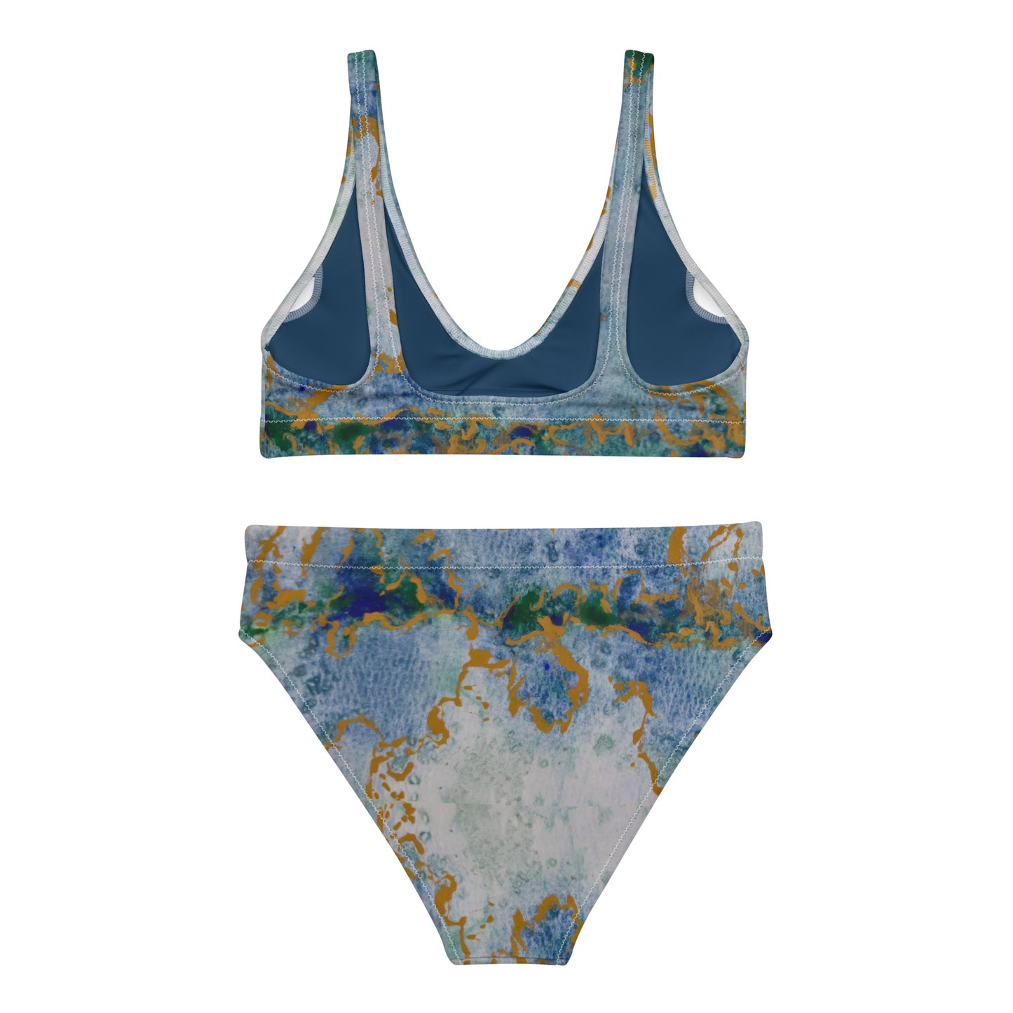 High-waisted Bikini - Celestial Dreamscape - Colorful Abstract Artwork Design