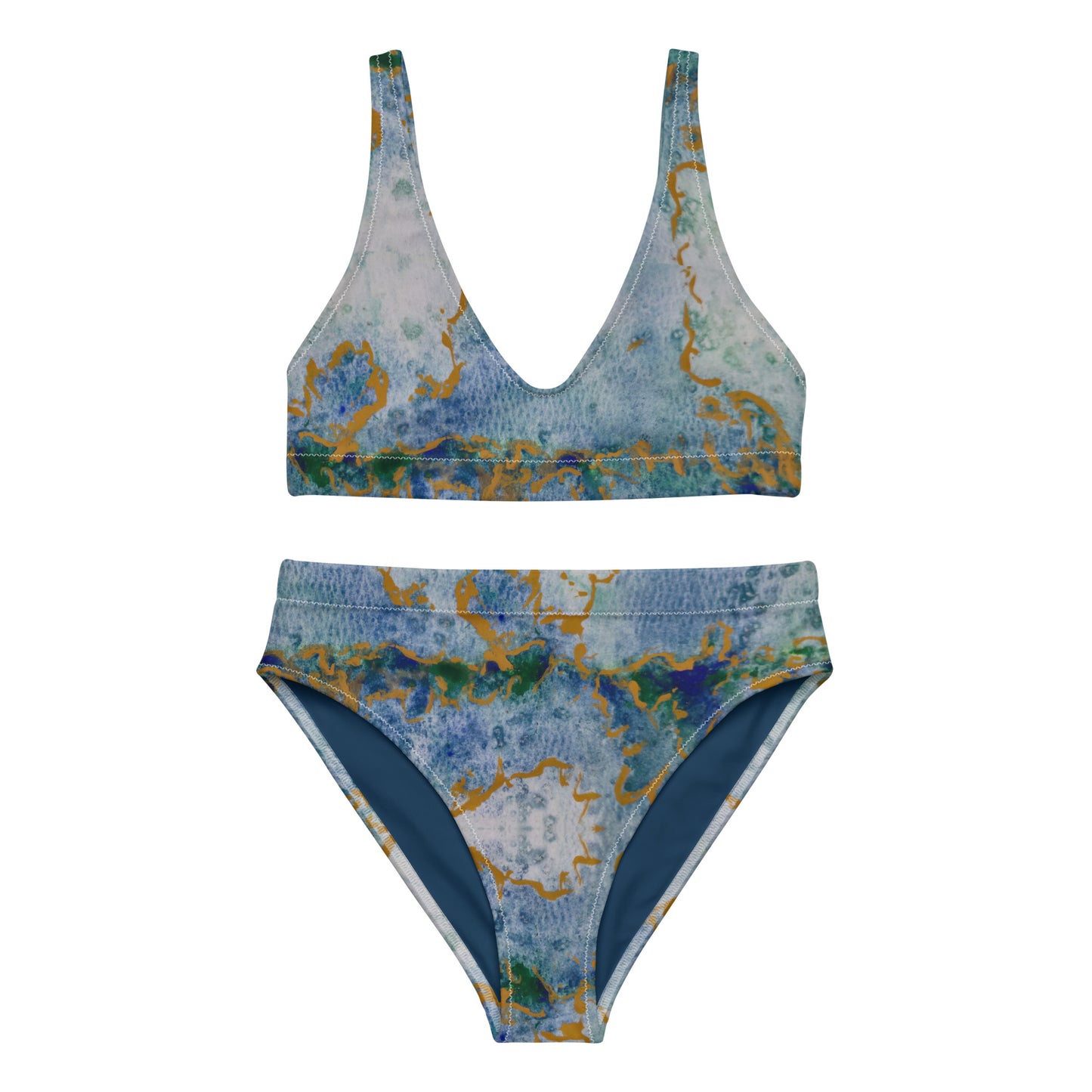 High-waisted Bikini - Celestial Dreamscape - Colorful Abstract Artwork Design