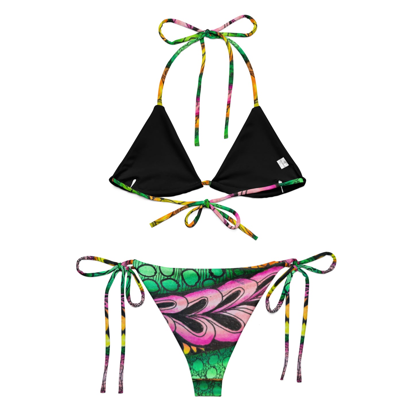 String Bikini - Zen Bloom - Colorful Abstract Artwork Design