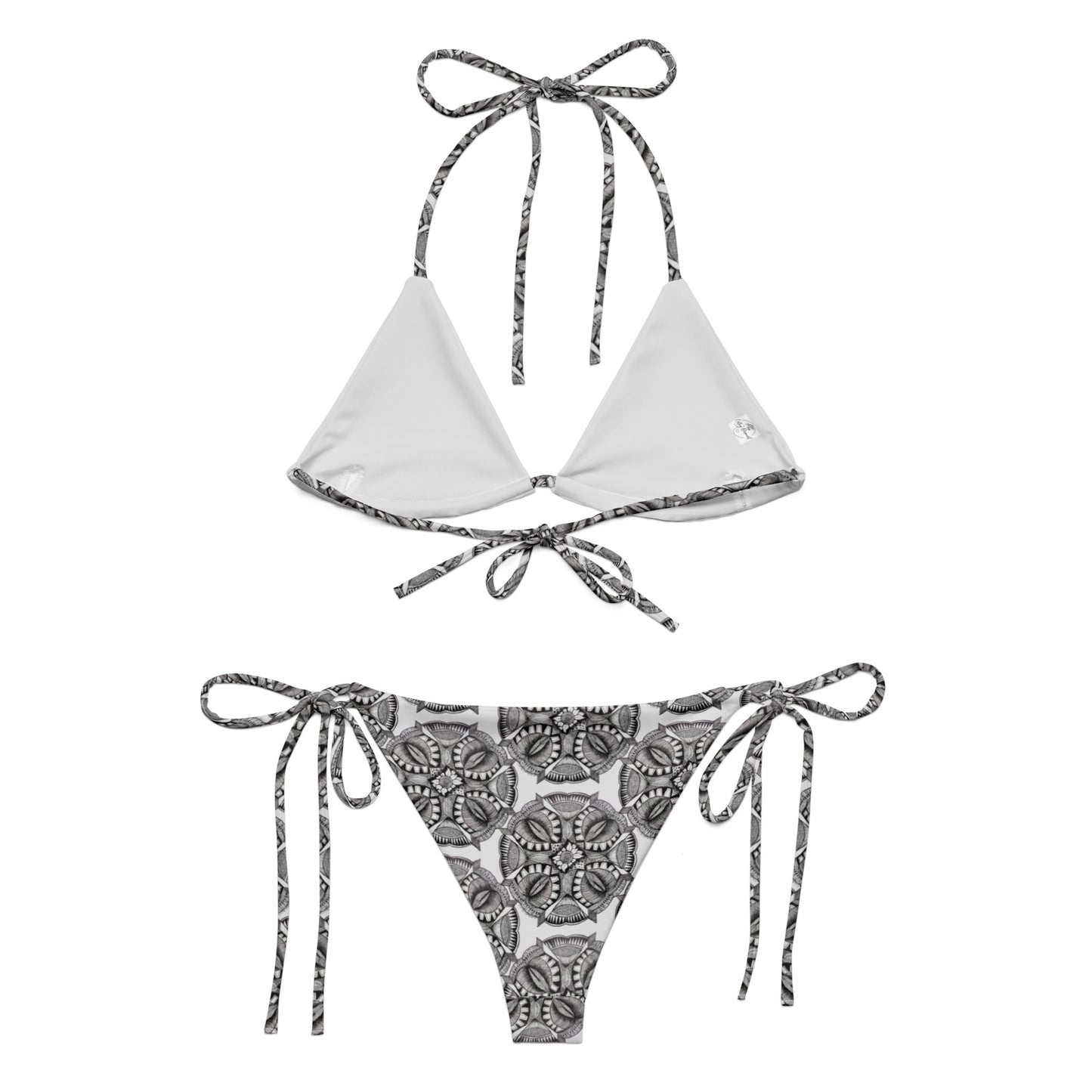 String Bikini - Zen-Dala - Monochrome Mandala Abstract Artwork Design