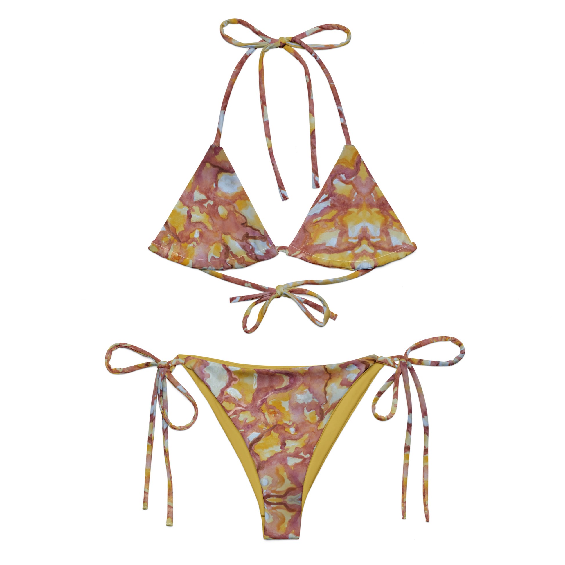 String Bikini - Sunset Veil - Colorful Abstract Artwork Design