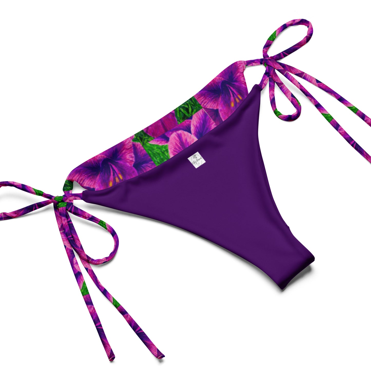 String Bikini - Royal Reverie - Purple Gladiola Artwork Design