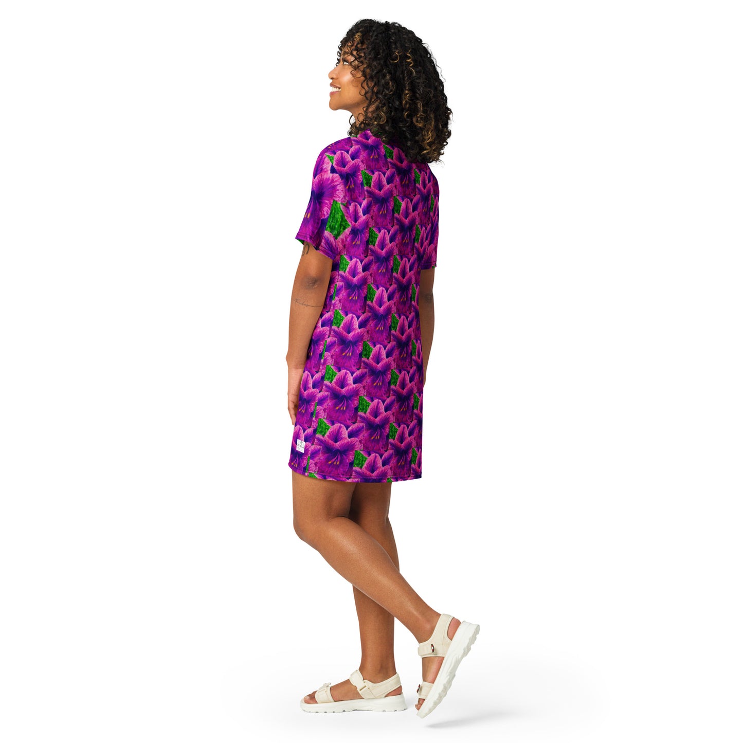 T-shirt Dress - Royal Reverie - Purple Gladiola Artwork Design by Cathy Dement