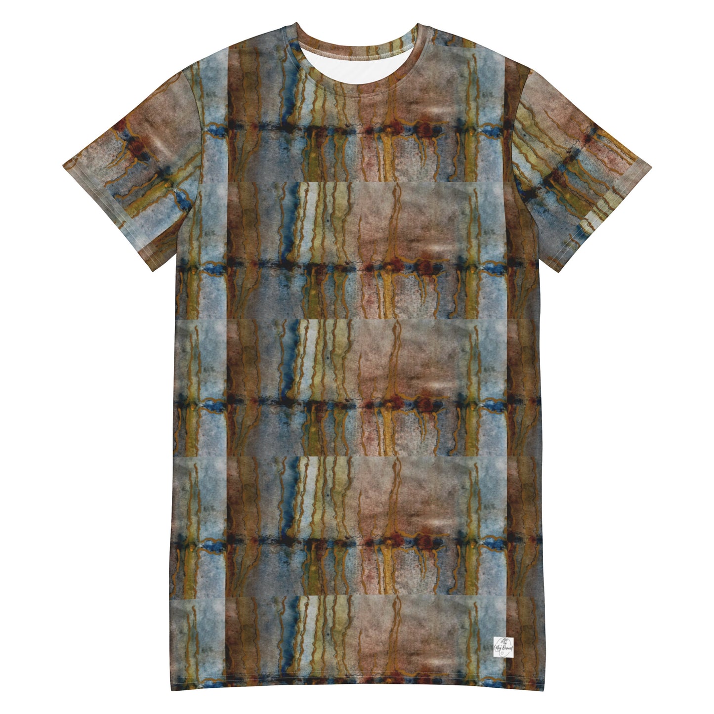 T-shirt Dress - Twilight Reflections - Colorful Abstract Artwork Design by Cathy Dement