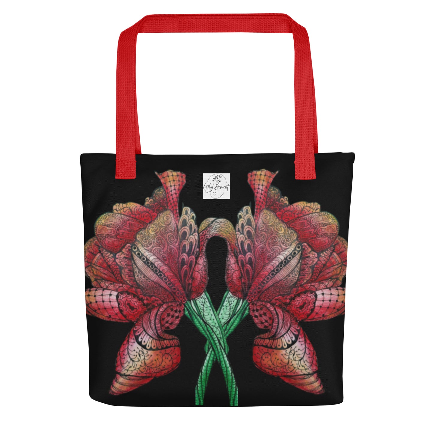 Tote Bag: Zen Floral Harmony Zentangle Artwork Design