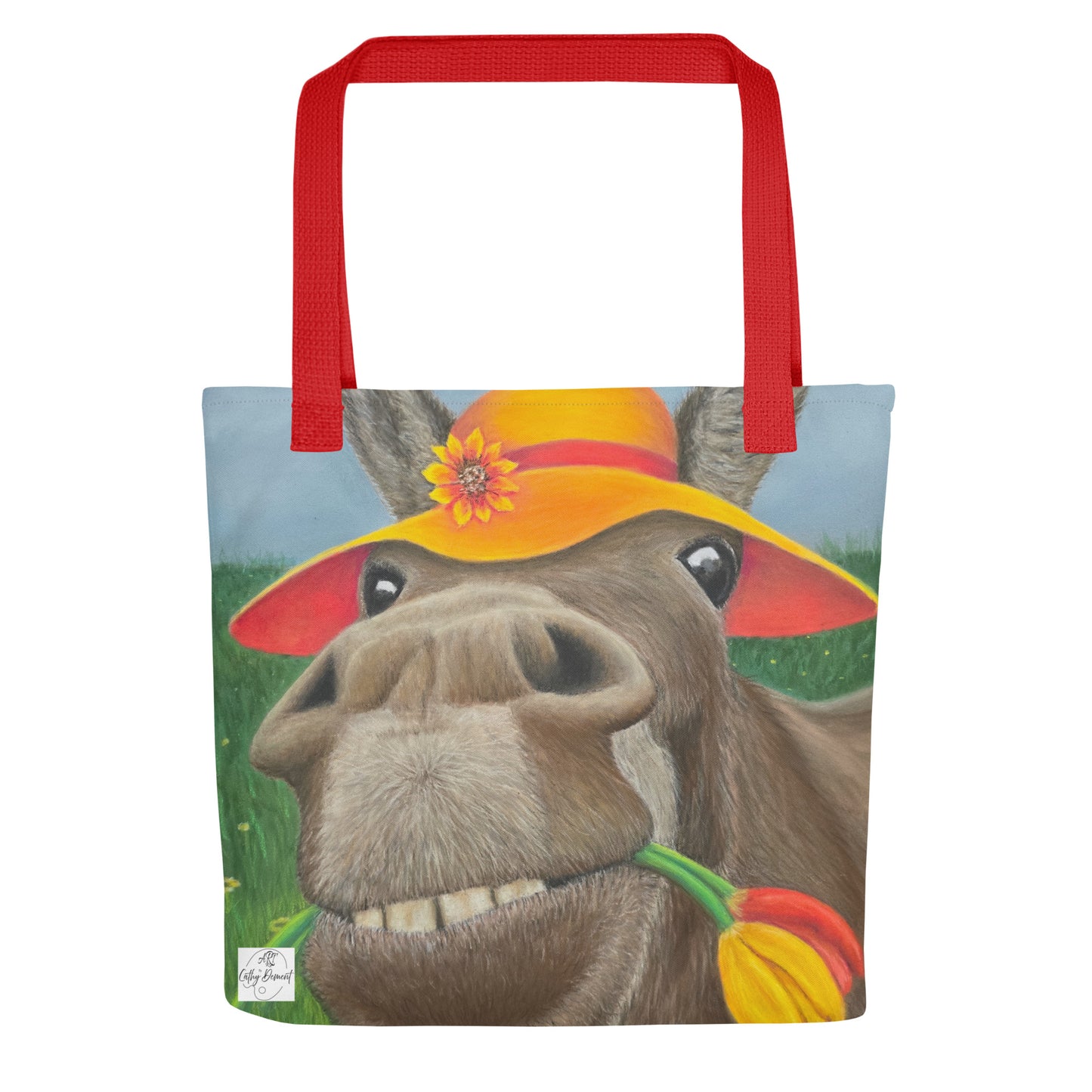 Tote Bag: The Tulip Thief Whimsical Donkey In Floppy Hat Artwork