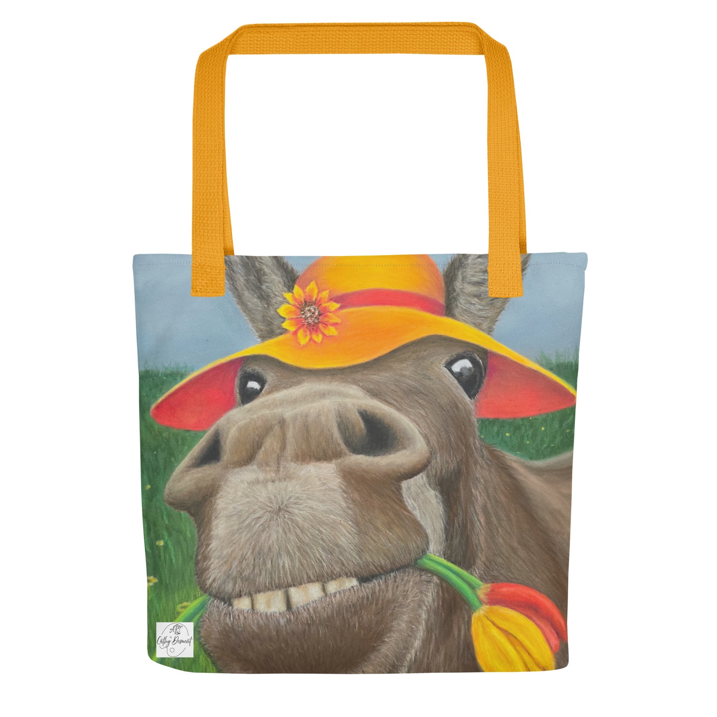 Tote Bag: The Tulip Thief Whimsical Donkey In Floppy Hat Artwork