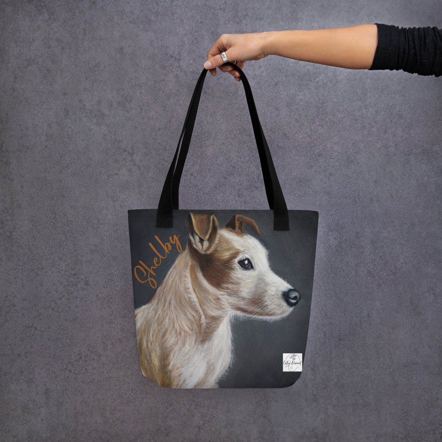 Tote Bag: Cute Jack Russel Dog Artwork By Cathy Dement